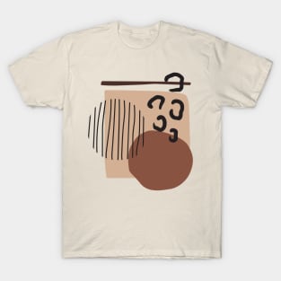 Minimal Modern  Abstract Shape  Warm Tones  Design T-Shirt